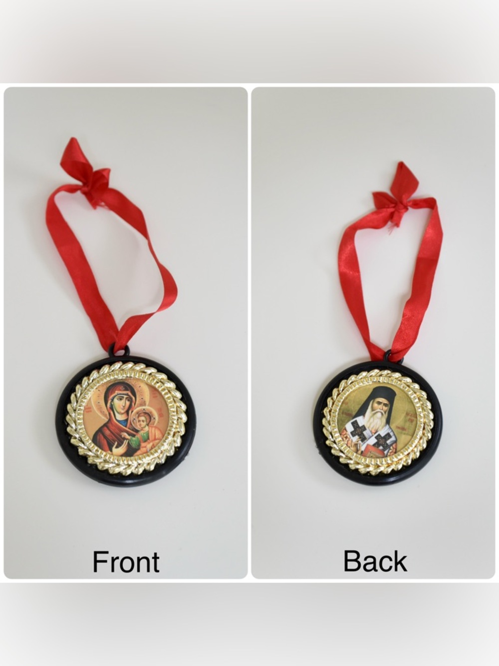 Perpetual Help Virgin Mary & Saint Nectarios of Aegina Icon Ornament